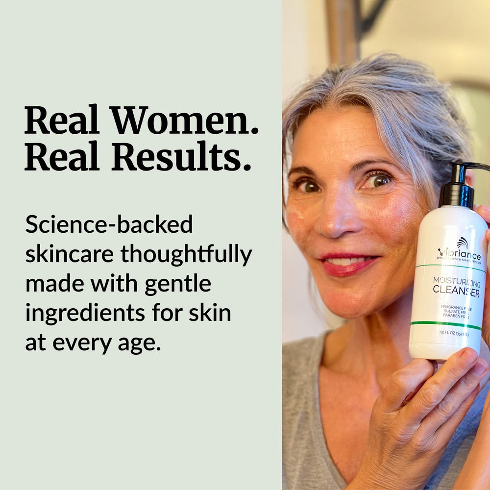 Vibriance shea butter and niacinamide ingredient display supporting hydration benefit