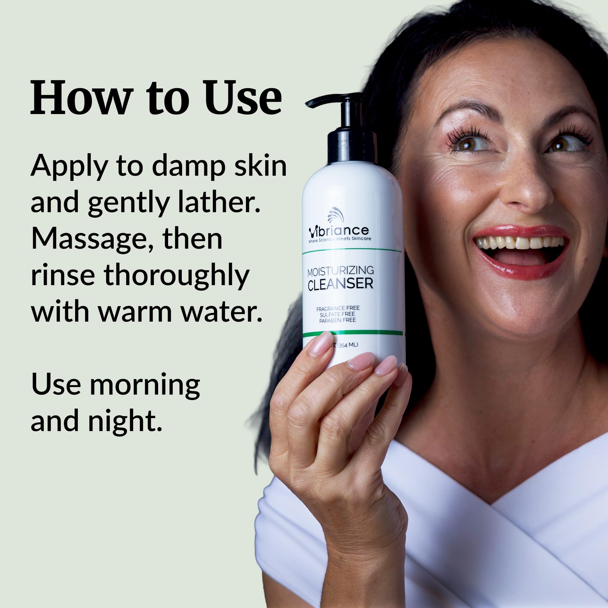 Vibriance oil-to-foam texture close-up illustrating gentle cleansing benefit