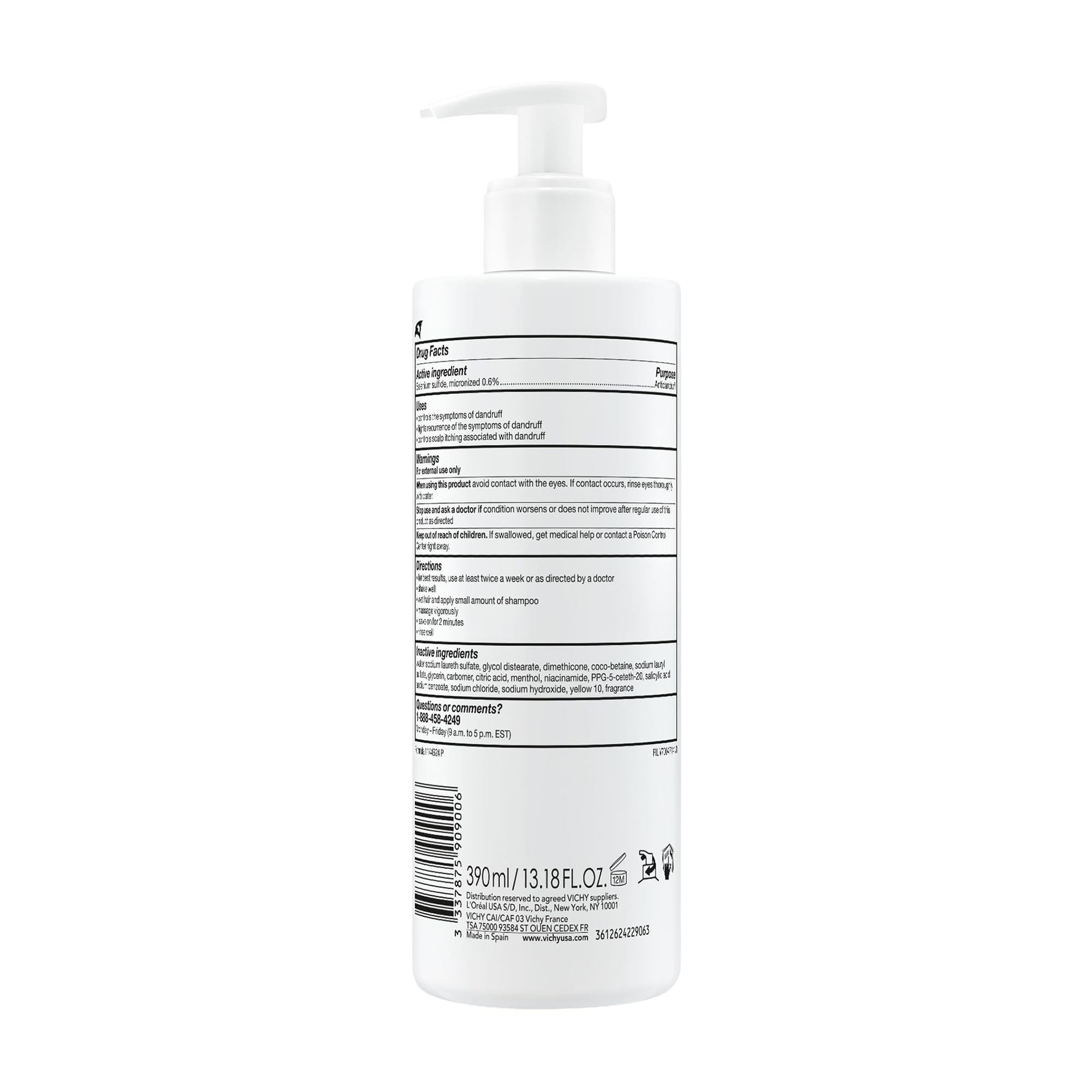VICHY Dercos before and after hair photos showing visible improvement