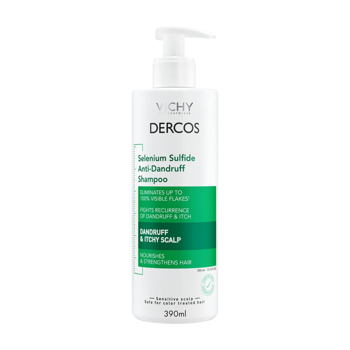 VICHY Dercos front packaging showing product and benefits