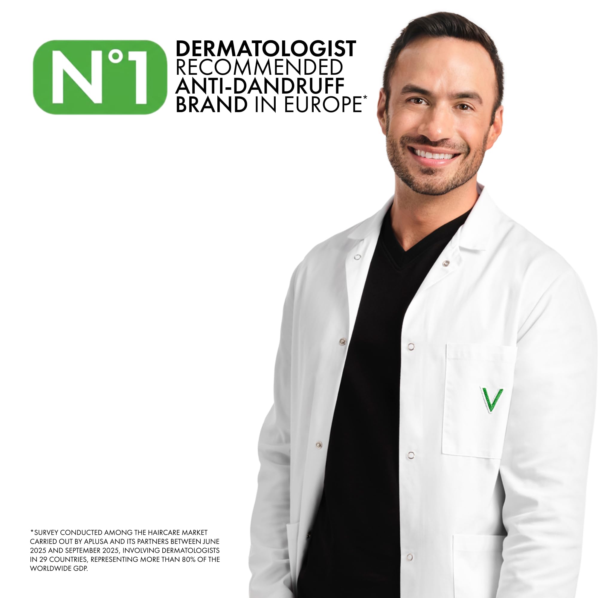 VICHY Dercos in-shower use demonstrating effective scalp coverage