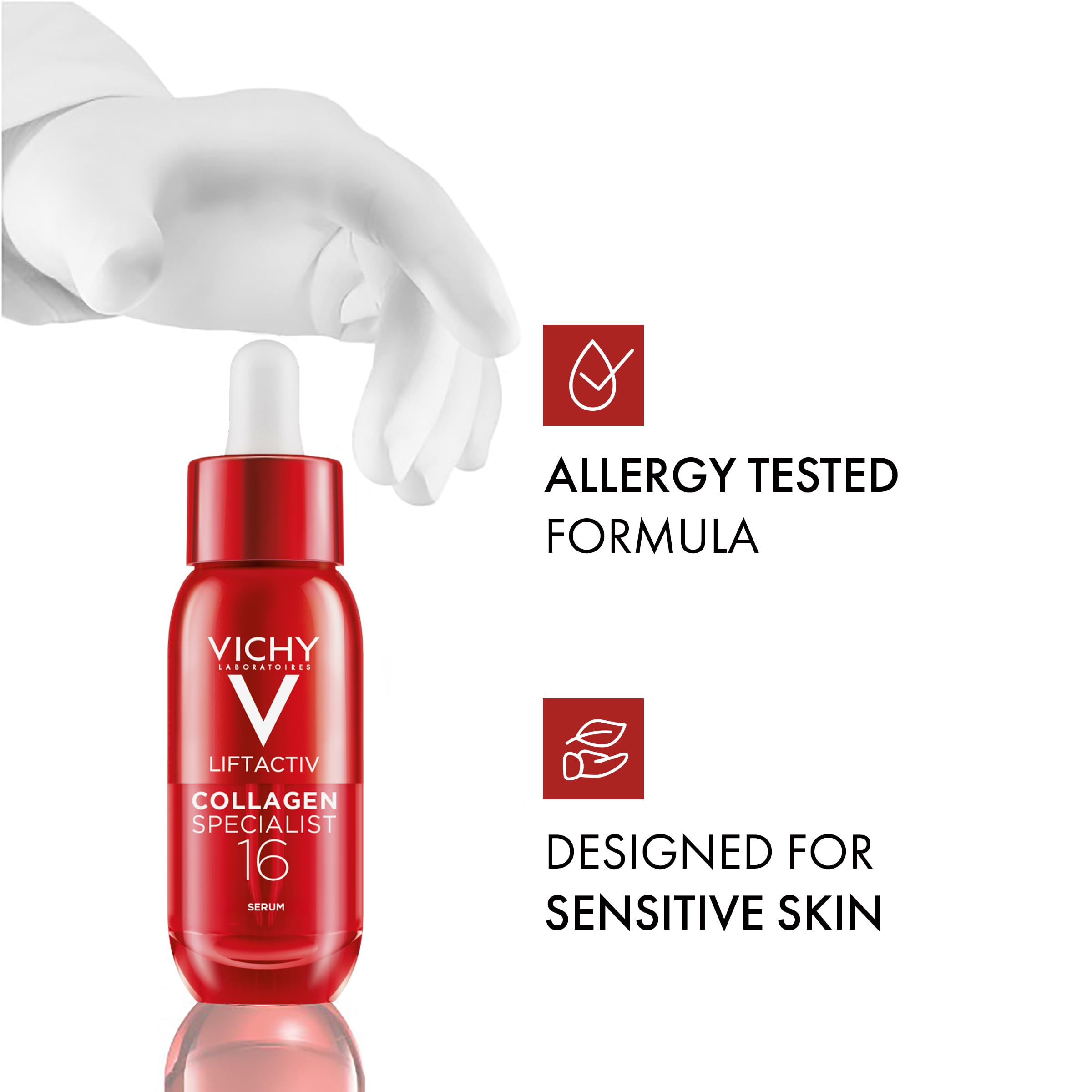 VICHY packaging back showing usage instructions and clinical claims clearly