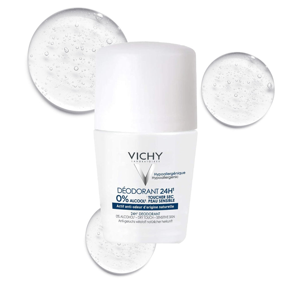 Vichy roll-on front packaging showing brand and clear finish benefit