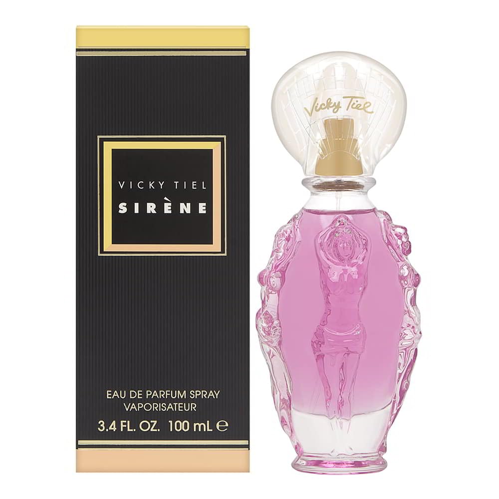 Vicky Tiel Sirene front packaging showing bottle and label, elegant presentation benefit