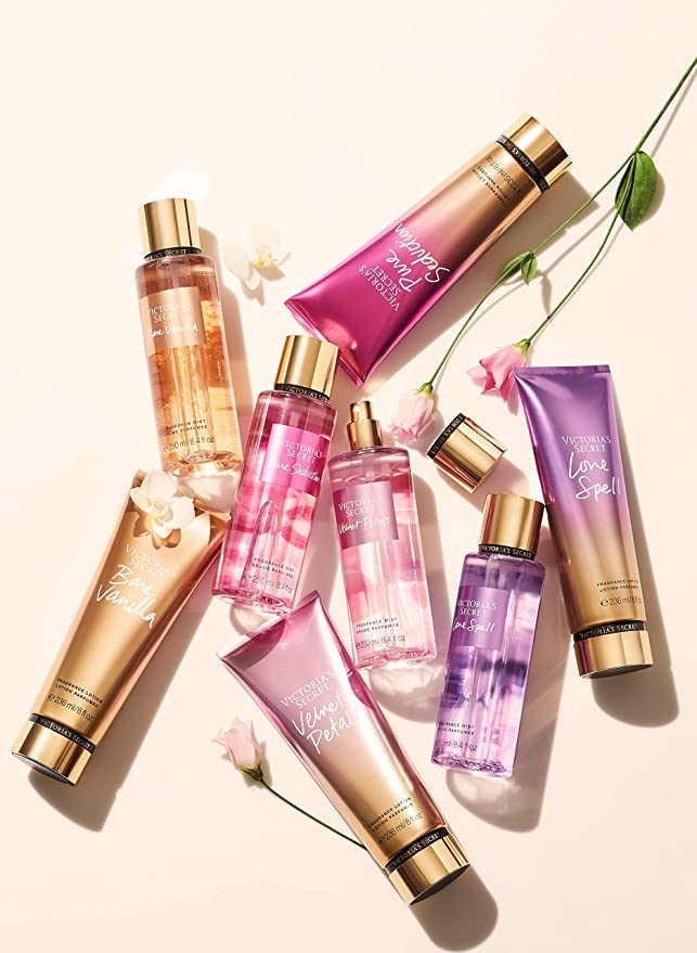 Victoria's Secret on bathroom shelf lifestyle scene for everyday accessibility