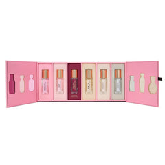 Victoria's Secret minis next to a purse showing portable travel-friendly benefit