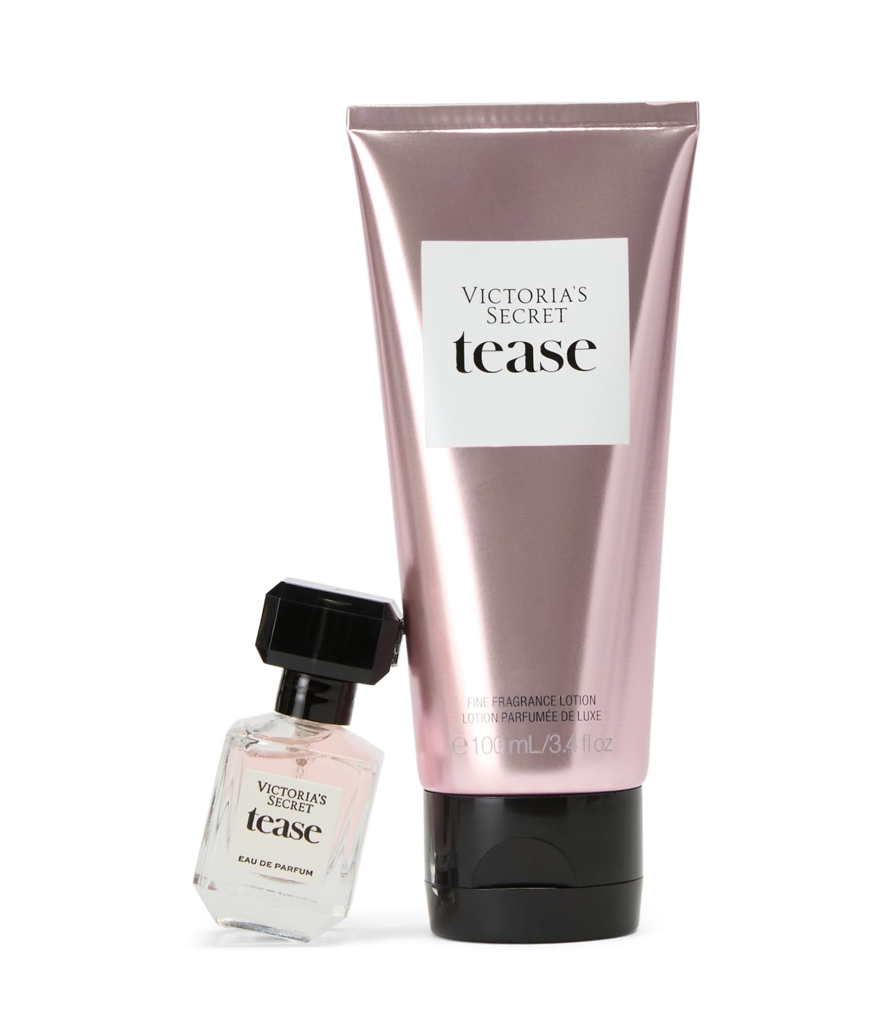 Victoria's Secret Tease Eau de Parfum bottle highlighting travel-ready design and scent