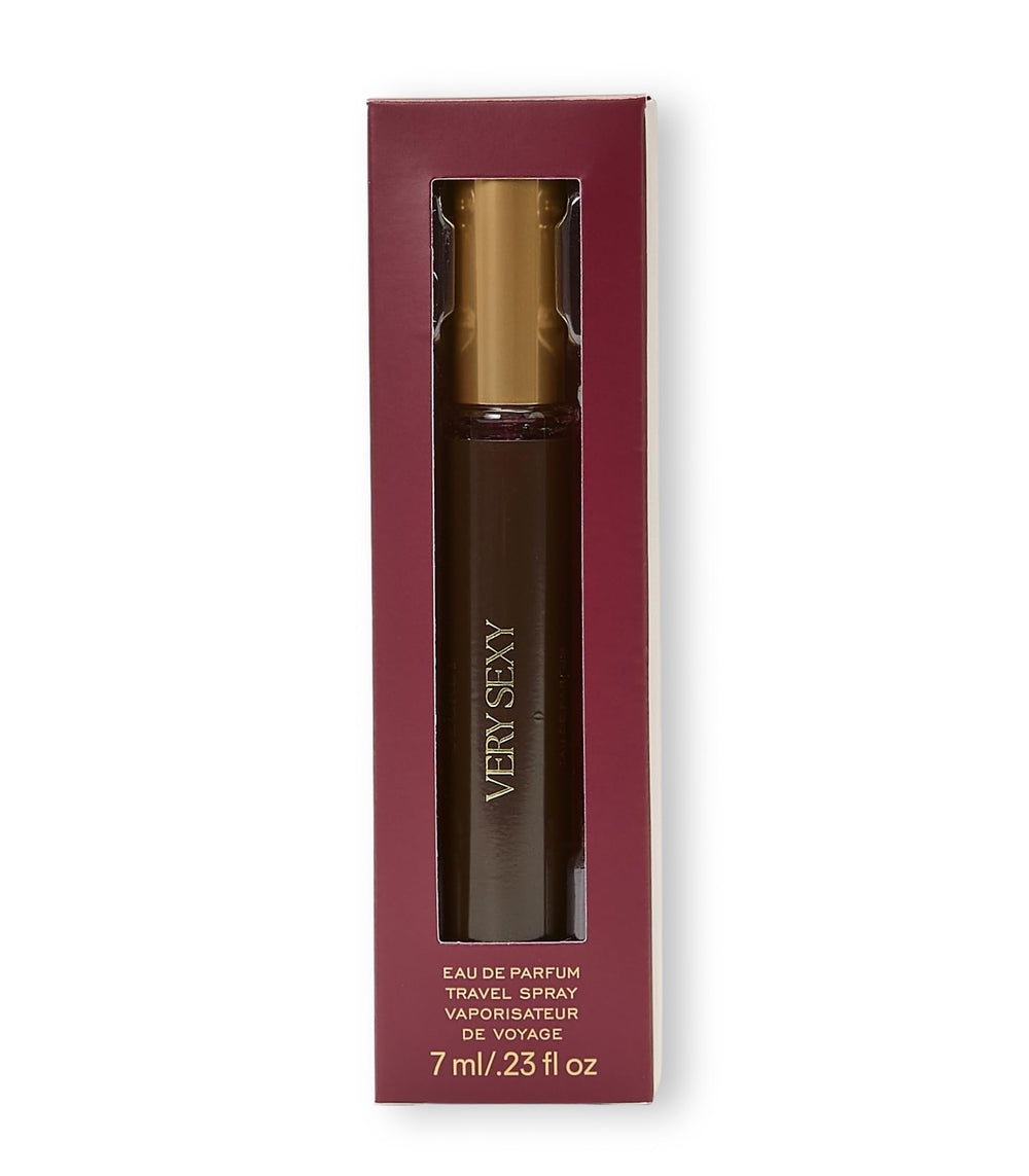 Victoria's Secret bottle in hand demonstrating small 7ml scale for purse-ready convenience