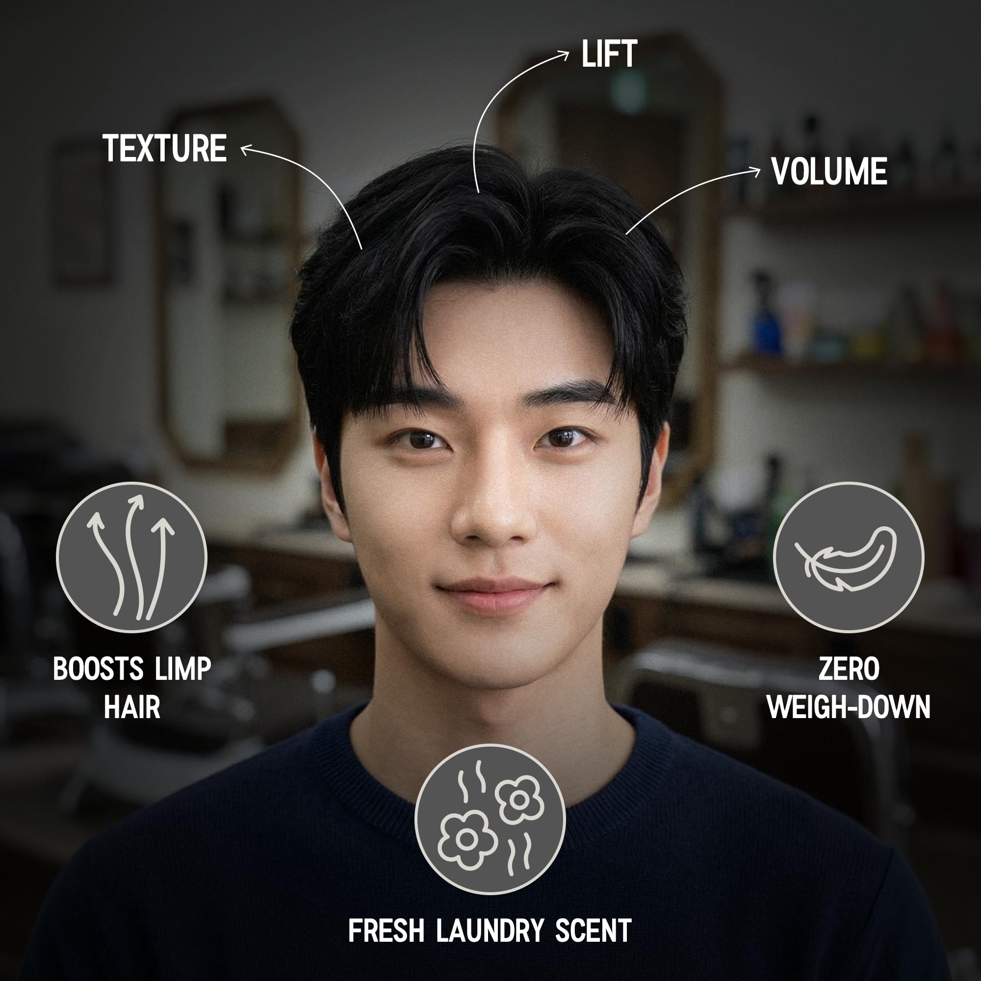 Victory Barber & Brand before and after showing increased texture and volume