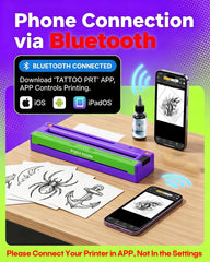 Vidattx Poseidon printing a tattoo stencil quickly for faster client prep