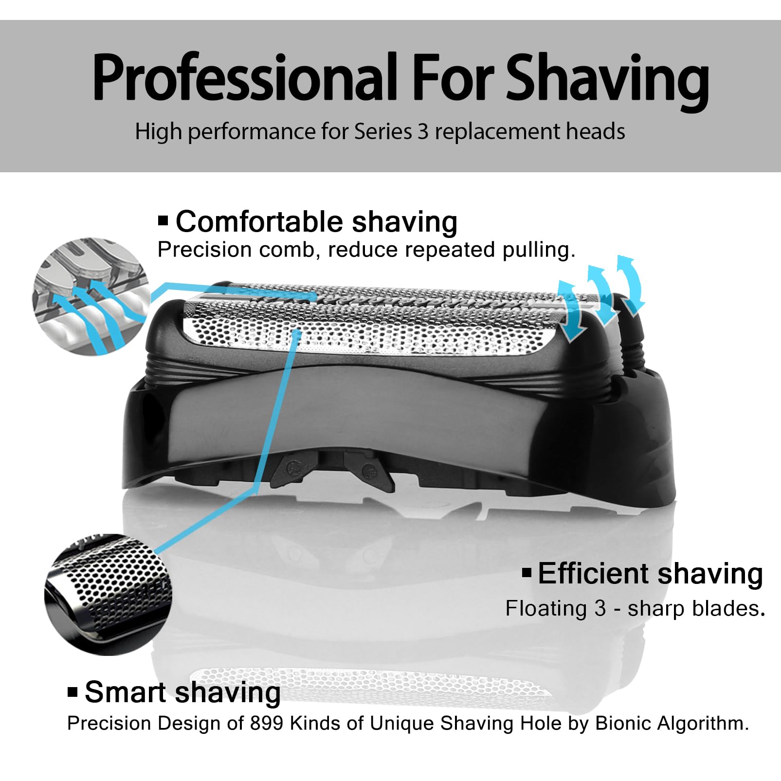 VIDSA close-up of bionic foil texture highlighting precision and smoother shave