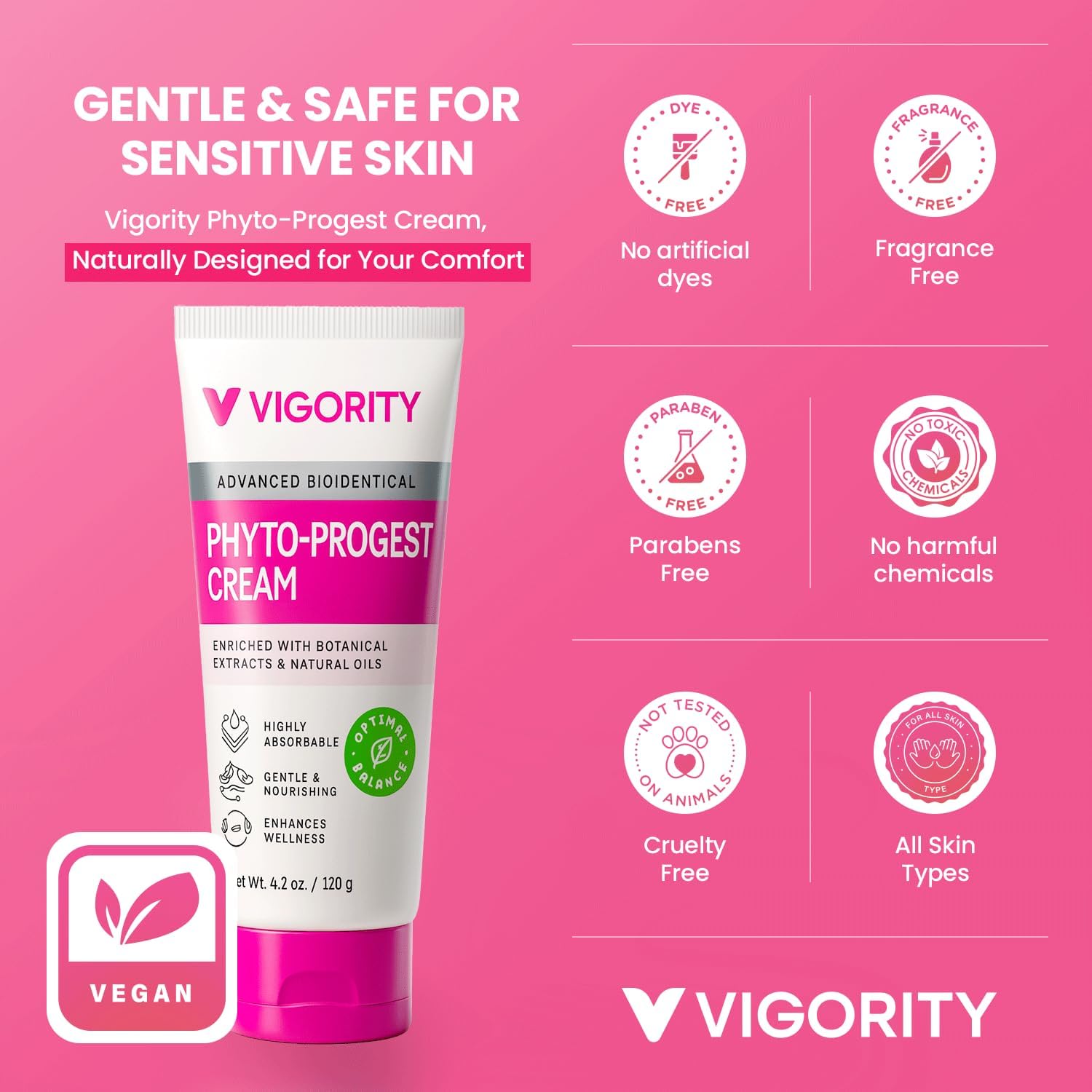 Vigority being smoothed onto wrist demonstrating lightweight absorption