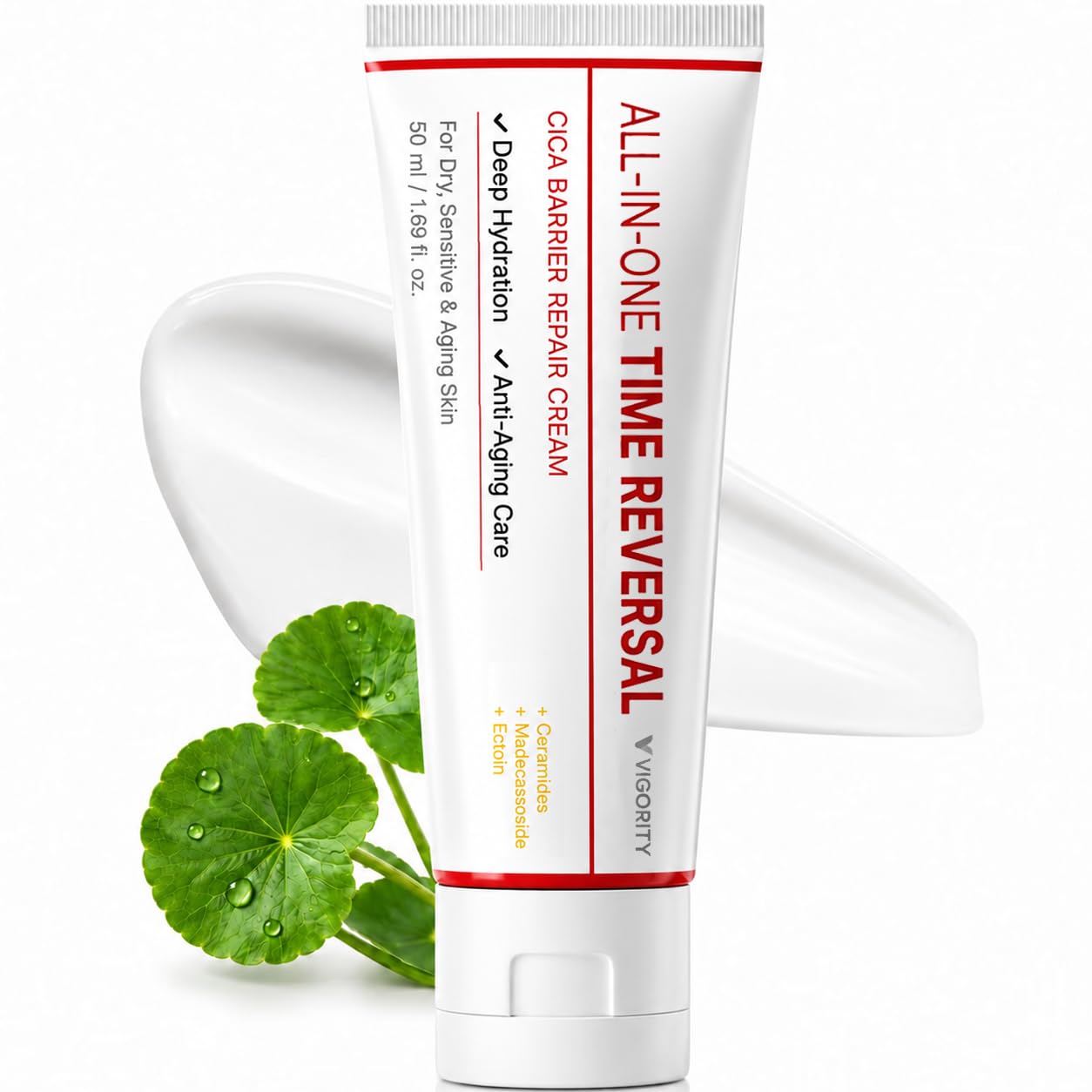 Vigority jar front view showing product packaging and benefits