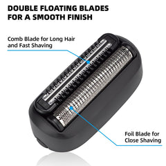 VIKICON close-up of foil and comb detail illustrating precision cutting and faster trimming