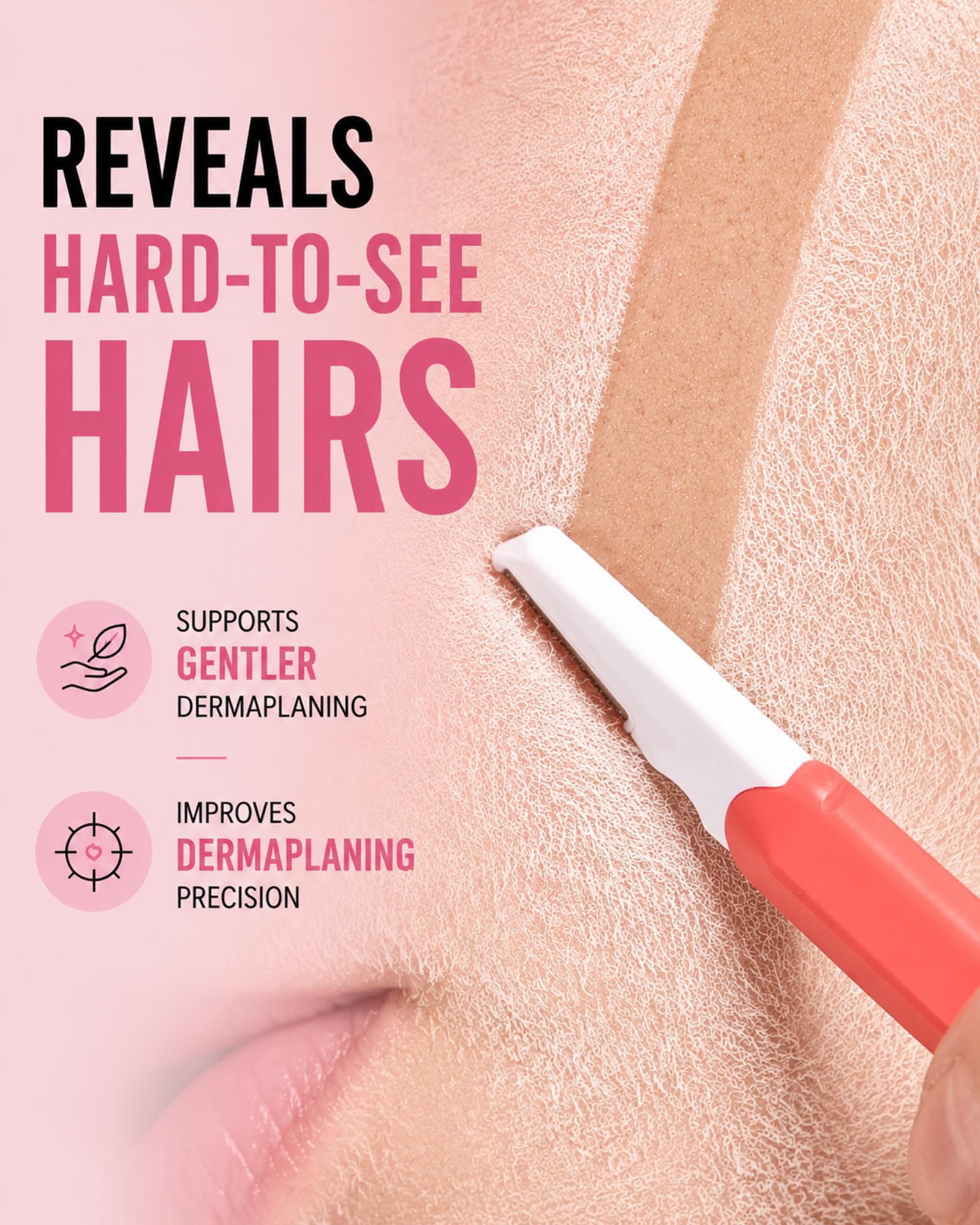 VIKICON Groomer close-up on fine hair visibility for easier shaving