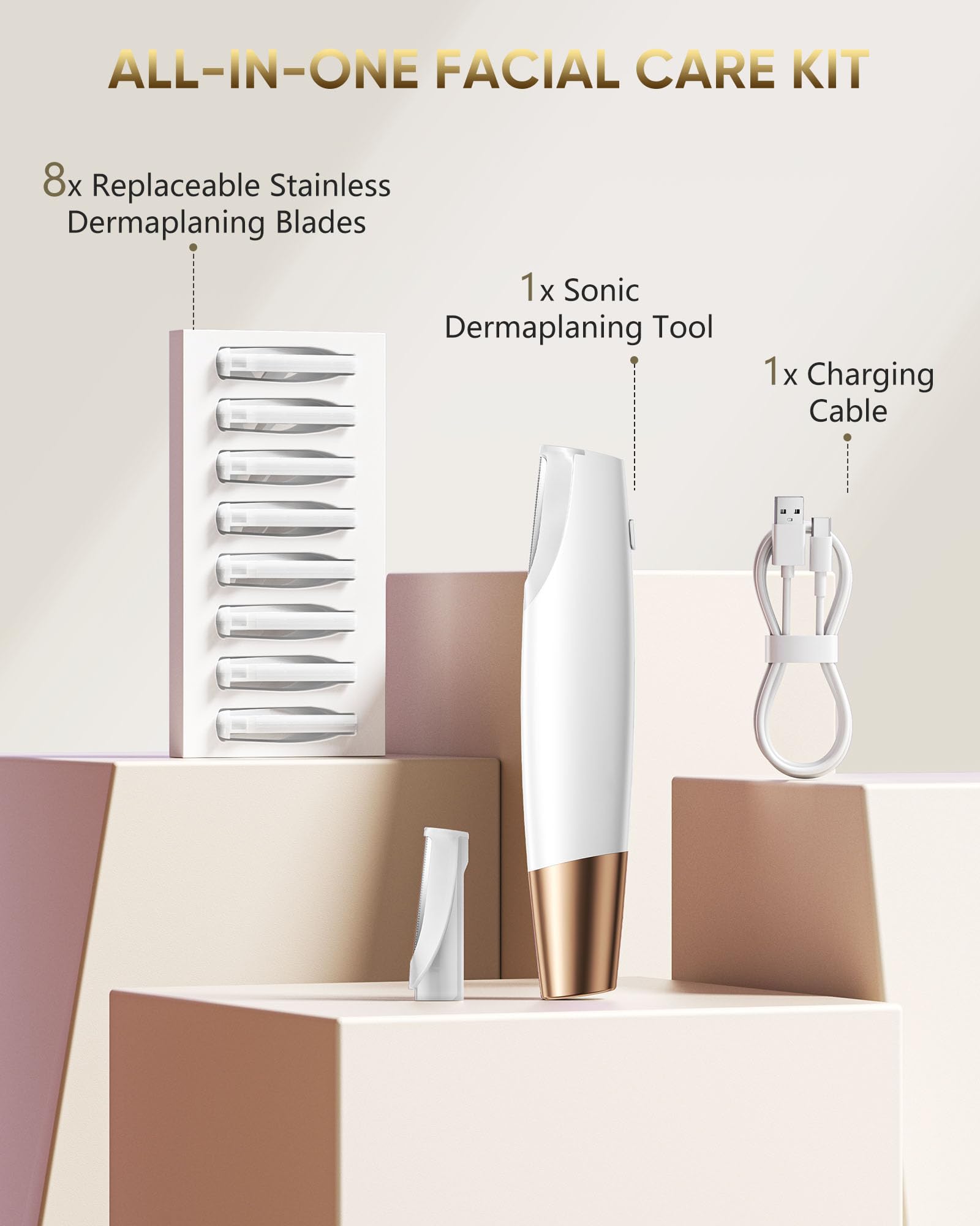 VIKICON PRO eight replaceable blades arranged to show supplies for long-term use