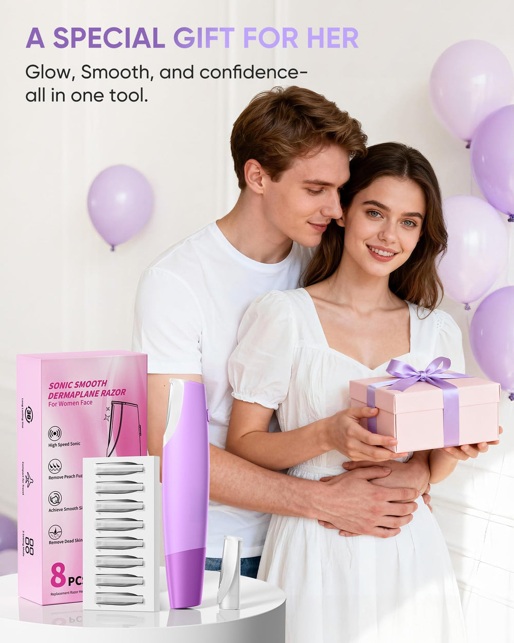 VIKICON PRO lifestyle bathroom counter placed near skincare for daily routines