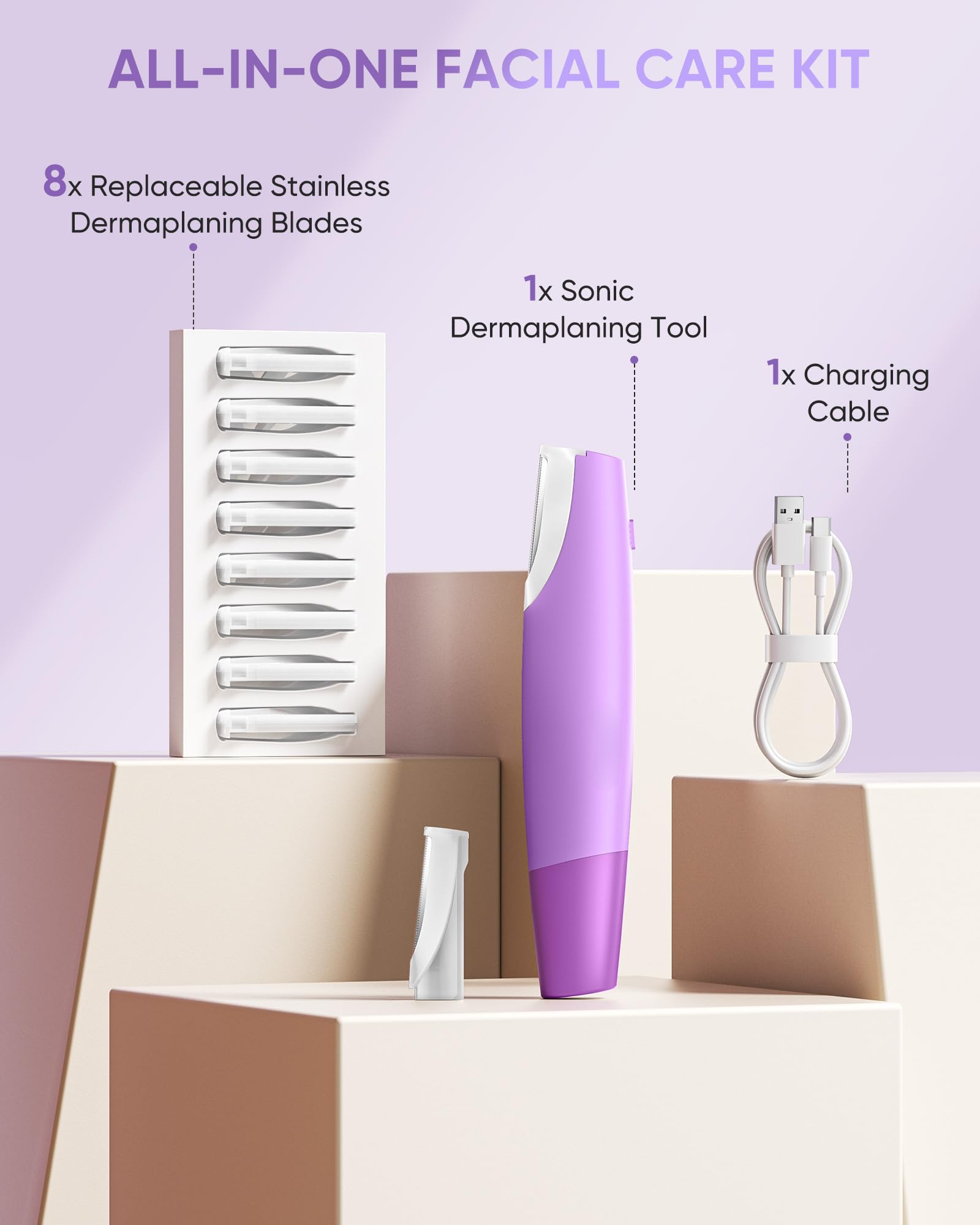 VIKICON PRO textured skin before and after showing smoother, makeup-ready finish