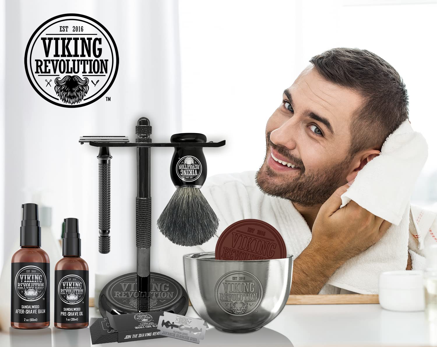 Viking Revolution aftershave balm tube open to soothe and hydrate post-shave skin