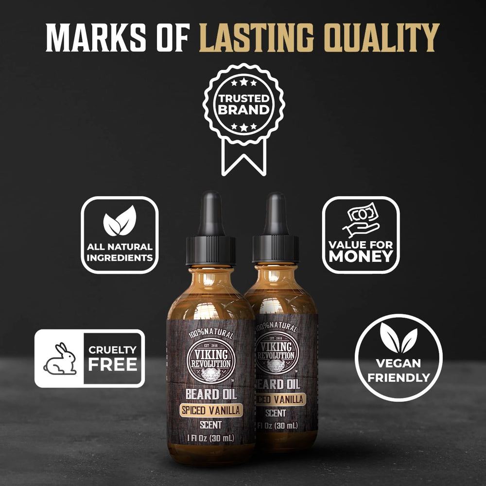 Viking Revolution beard before and after softening frizz for smoother appearance