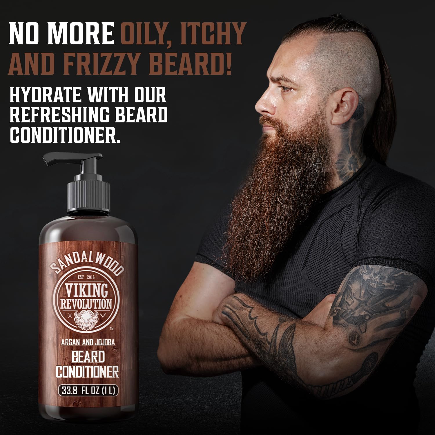 Viking Revolution label close-up highlighting ingredients and clear product information benefit