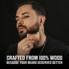 Viking Revolution beard oil dropper in hand illustrating hydration and shine benefit