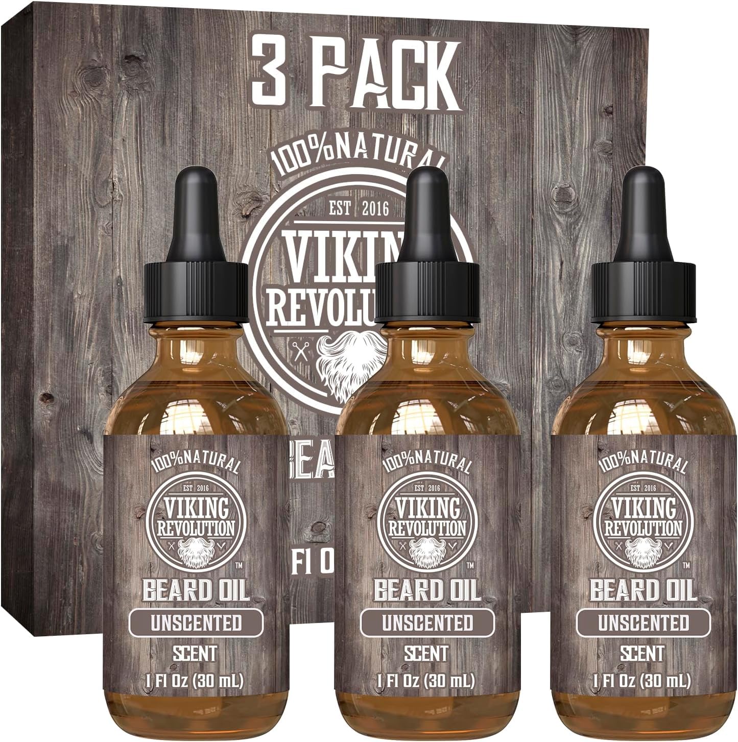 Viking Revolution front packaging showing three 1 fl oz bottles and benefits