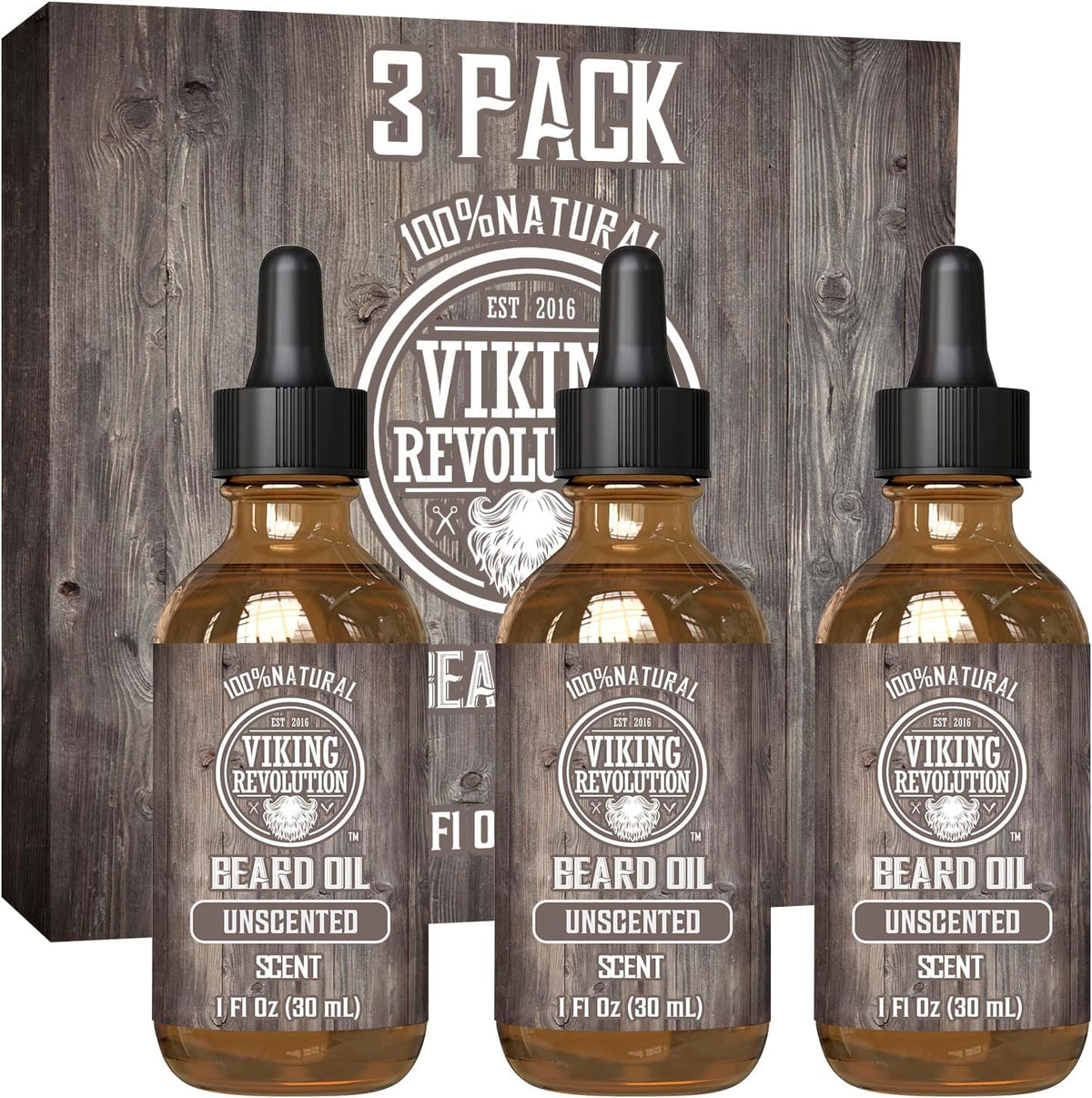 Viking Revolution front packaging showing three 1 fl oz bottles and benefits