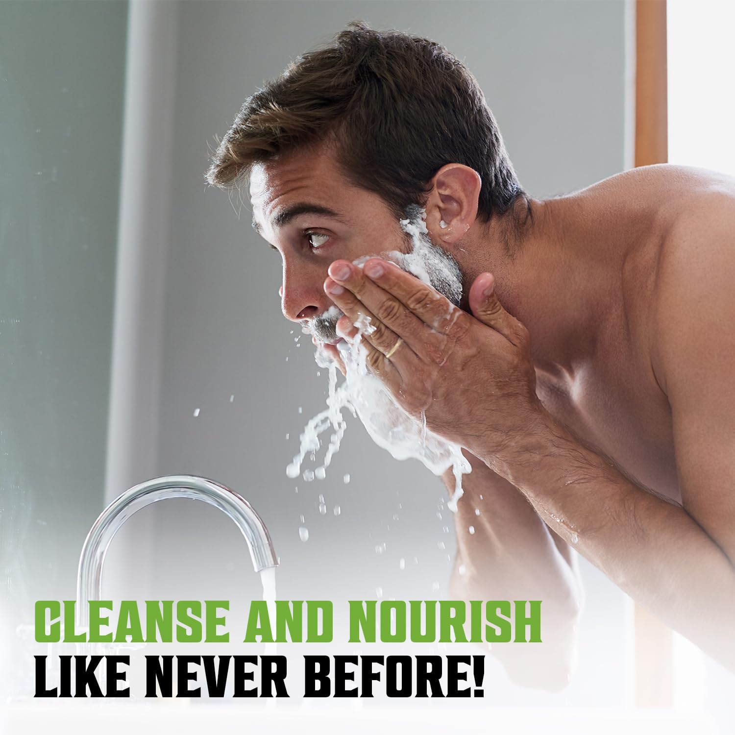 Viking Revolution rich lather on palm demonstrating cleansing action