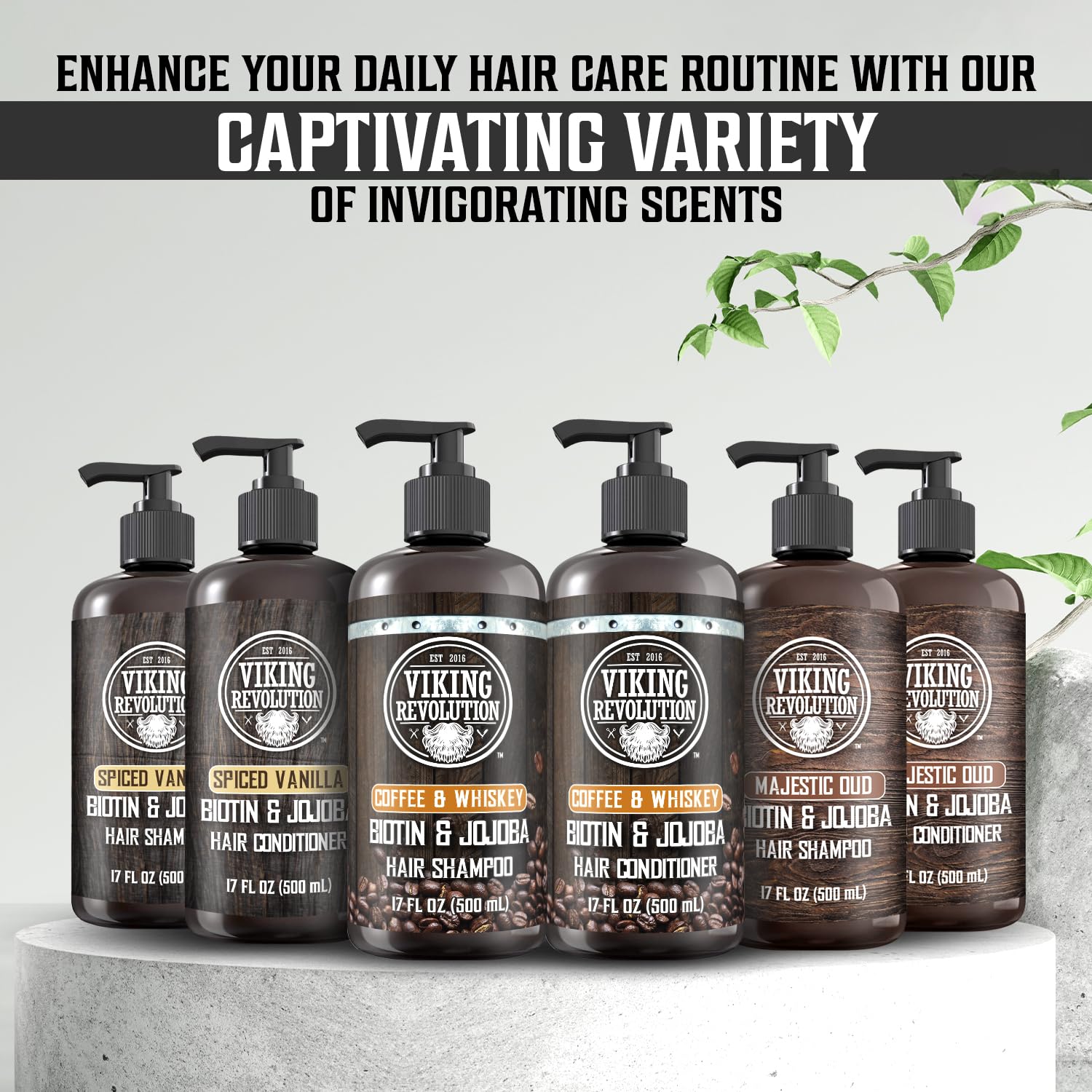 Viking Revolution shampoo and conditioner in use under shower, refreshing clean experience