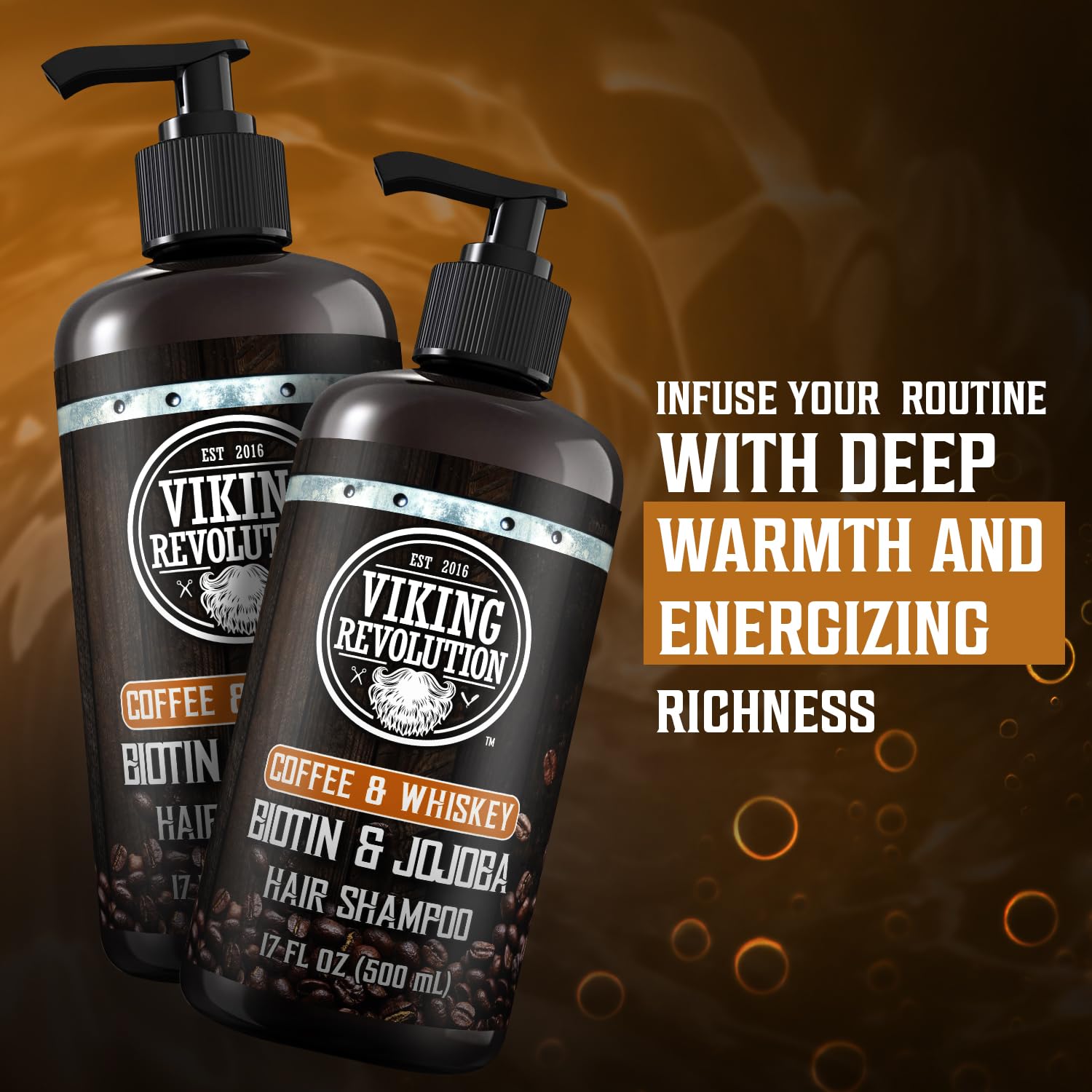 Viking Revolution bottle label and ingredients list close-up, transparent ingredient info