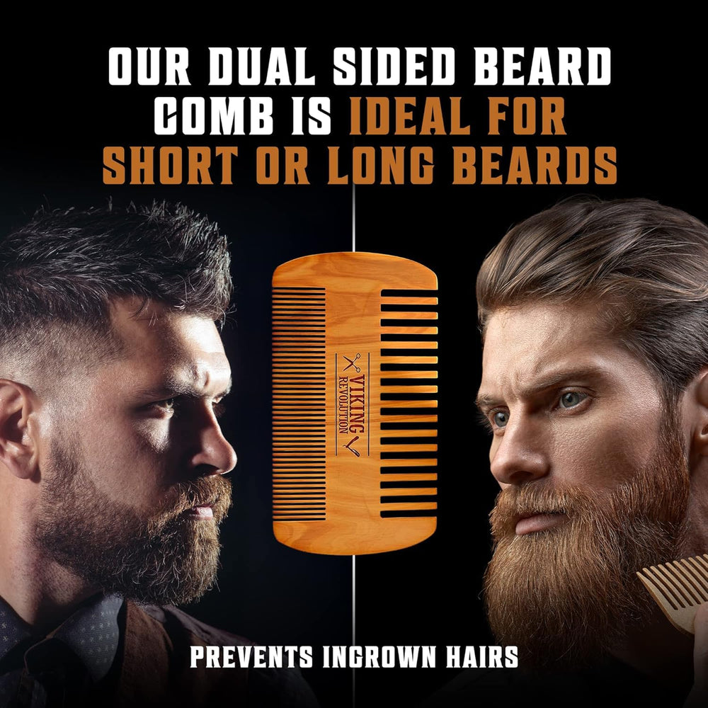 Viking Revolution pear wood comb teeth detail detangling and preventing breakage