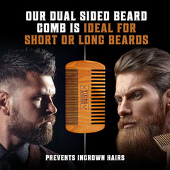 Viking Revolution pear wood comb teeth detail detangling and preventing breakage