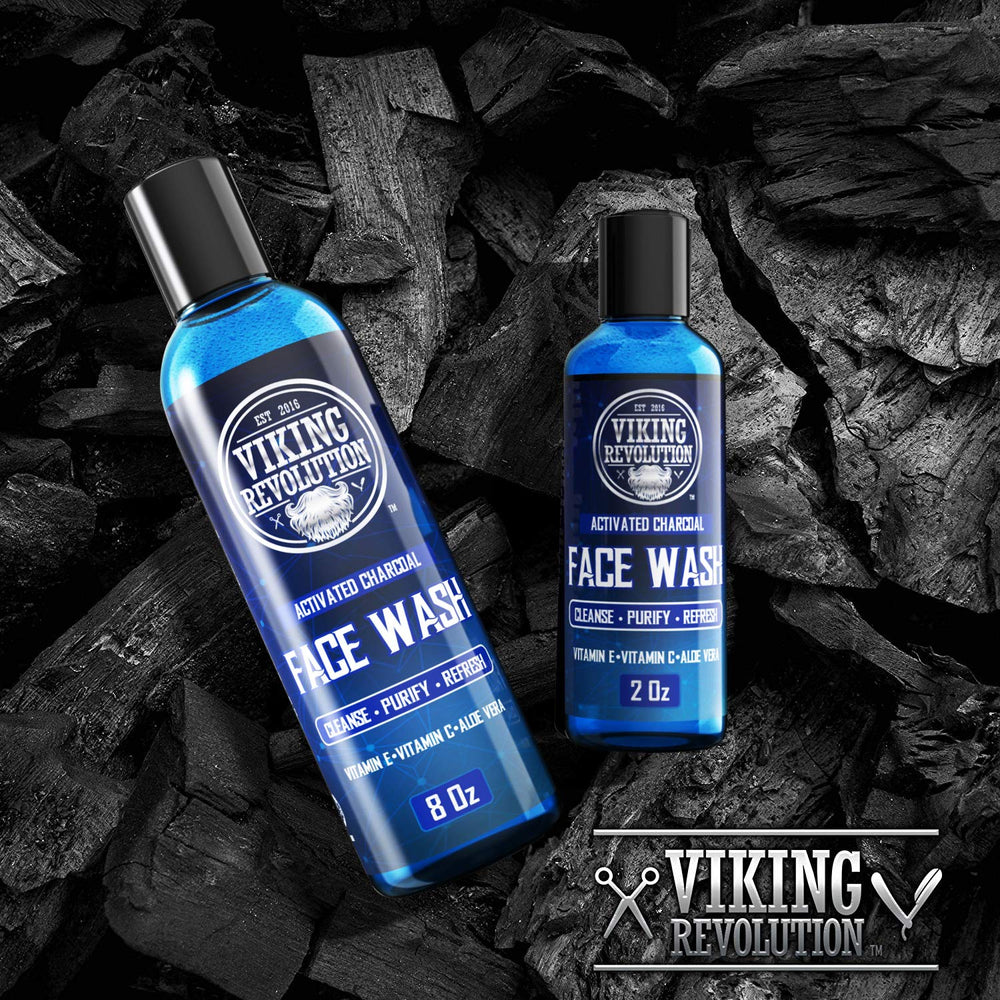 Viking Revolution texture close-up of charcoal gel and creamy lather benefits