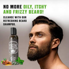 Viking Revolution foam texture on hand showing rich lather for deep cleansing benefit