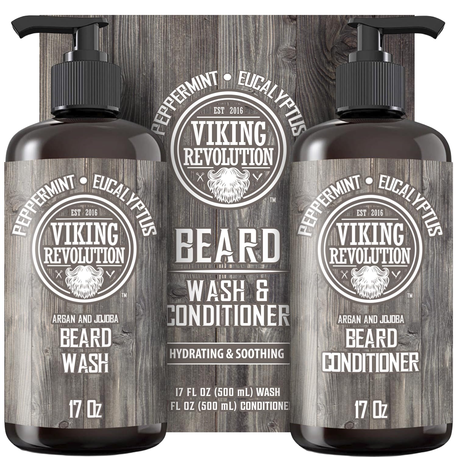 Viking Revolution front packaging showing 17 oz bottle and clear label benefit