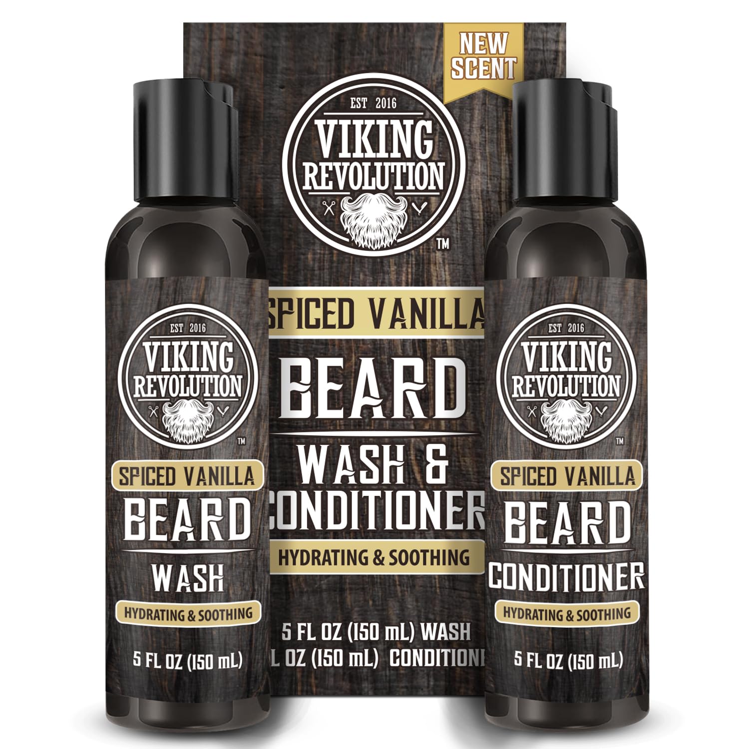Viking Revolution front packaging showing spiced vanilla scent and benefits
