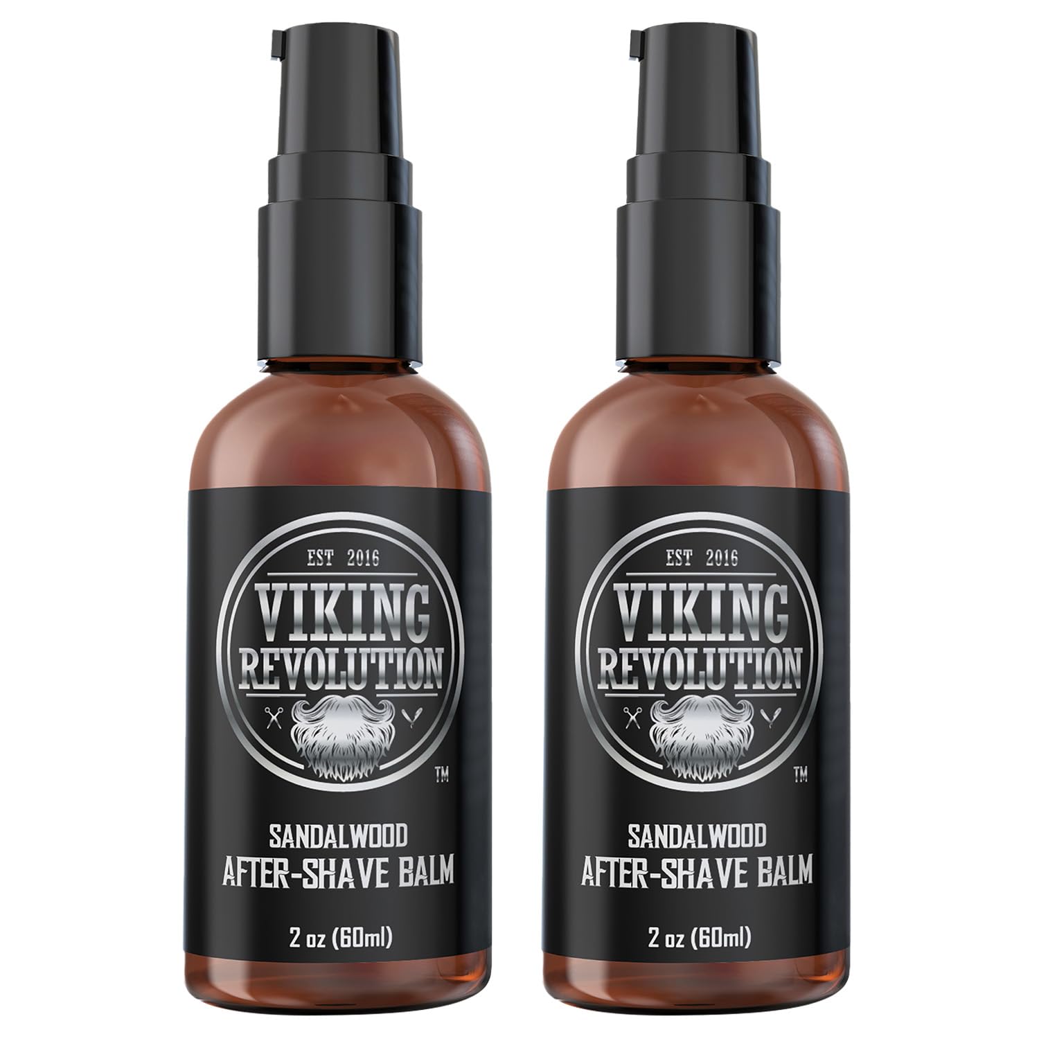 Viking Revolution front packaging showing two 2 oz tubes and sandalwood benefit