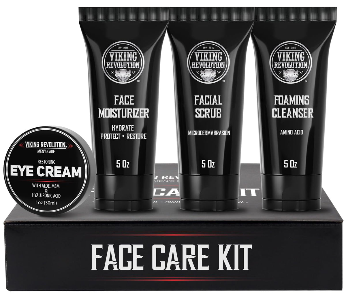 Viking Revolution front packaging showing four-piece set and easy routine benefit