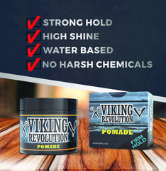 Viking Revolution in-use styling on a man creating a slick back with hold