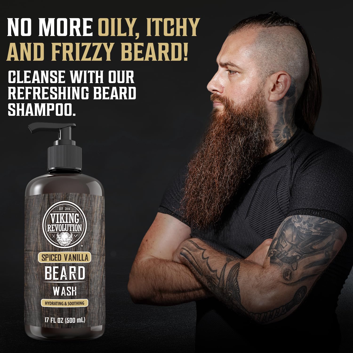 Viking Revolution lifestyle shot on bathroom vanity evoking daily grooming ritual