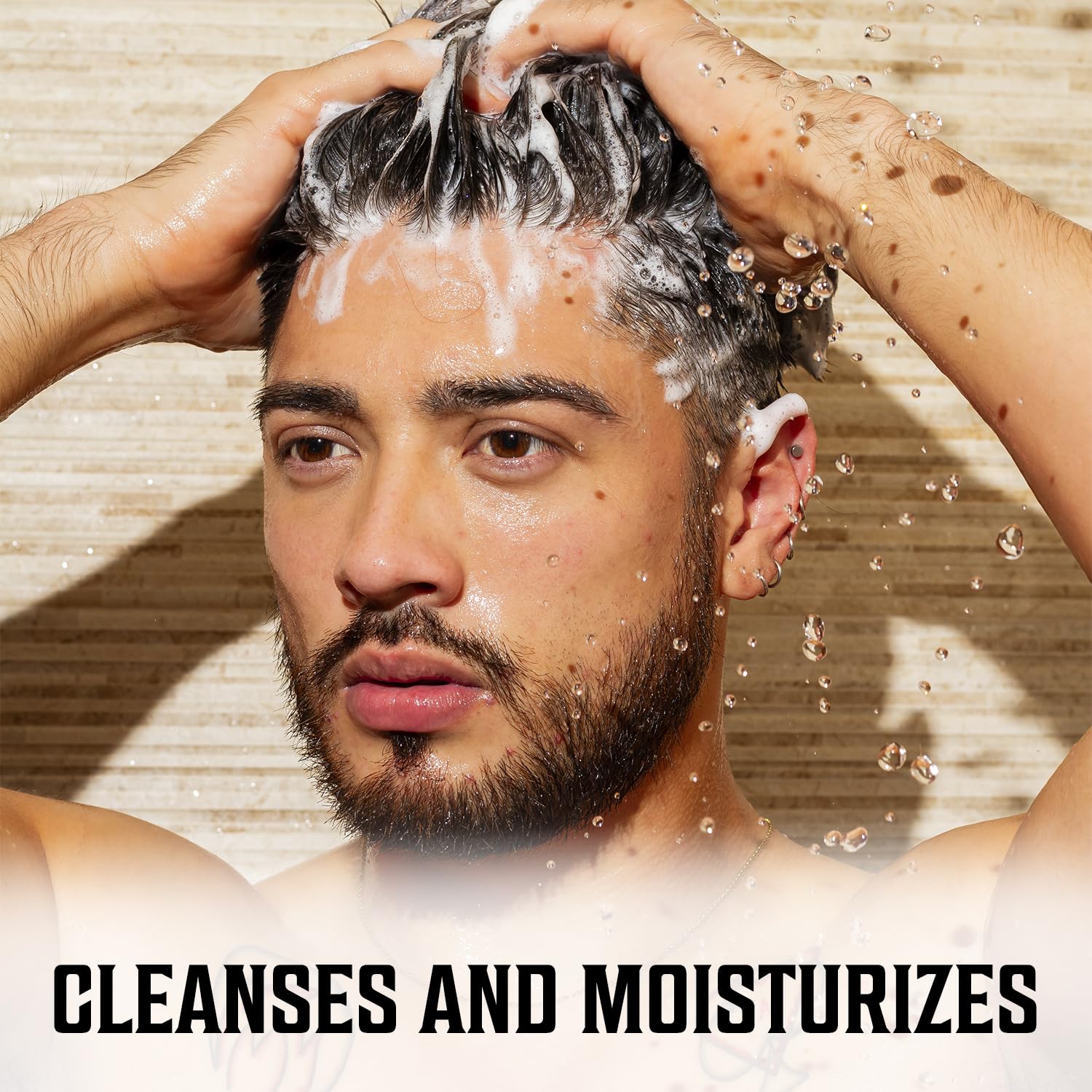 Viking Revolution creamy lather texture that cleanses and conditions without dryness