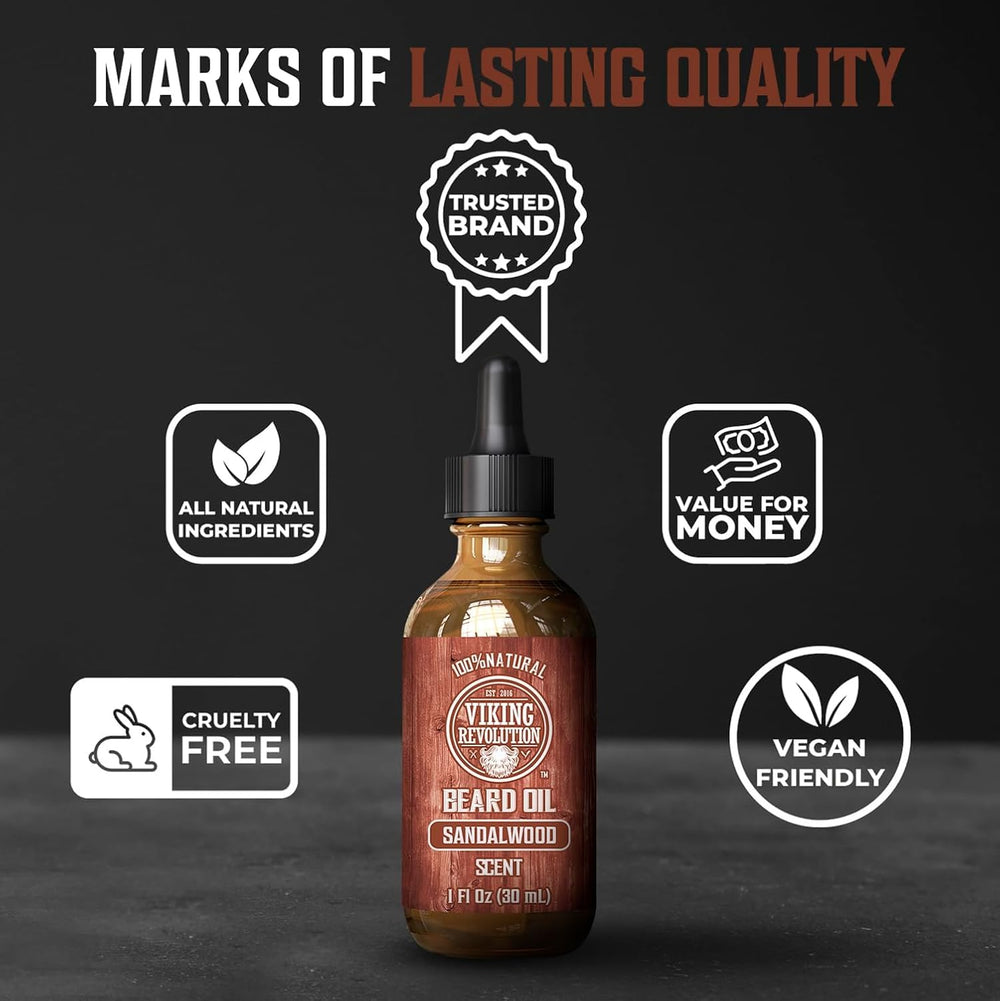 Viking Revolution oil applied to beard demonstrating smoother, shinier facial hair