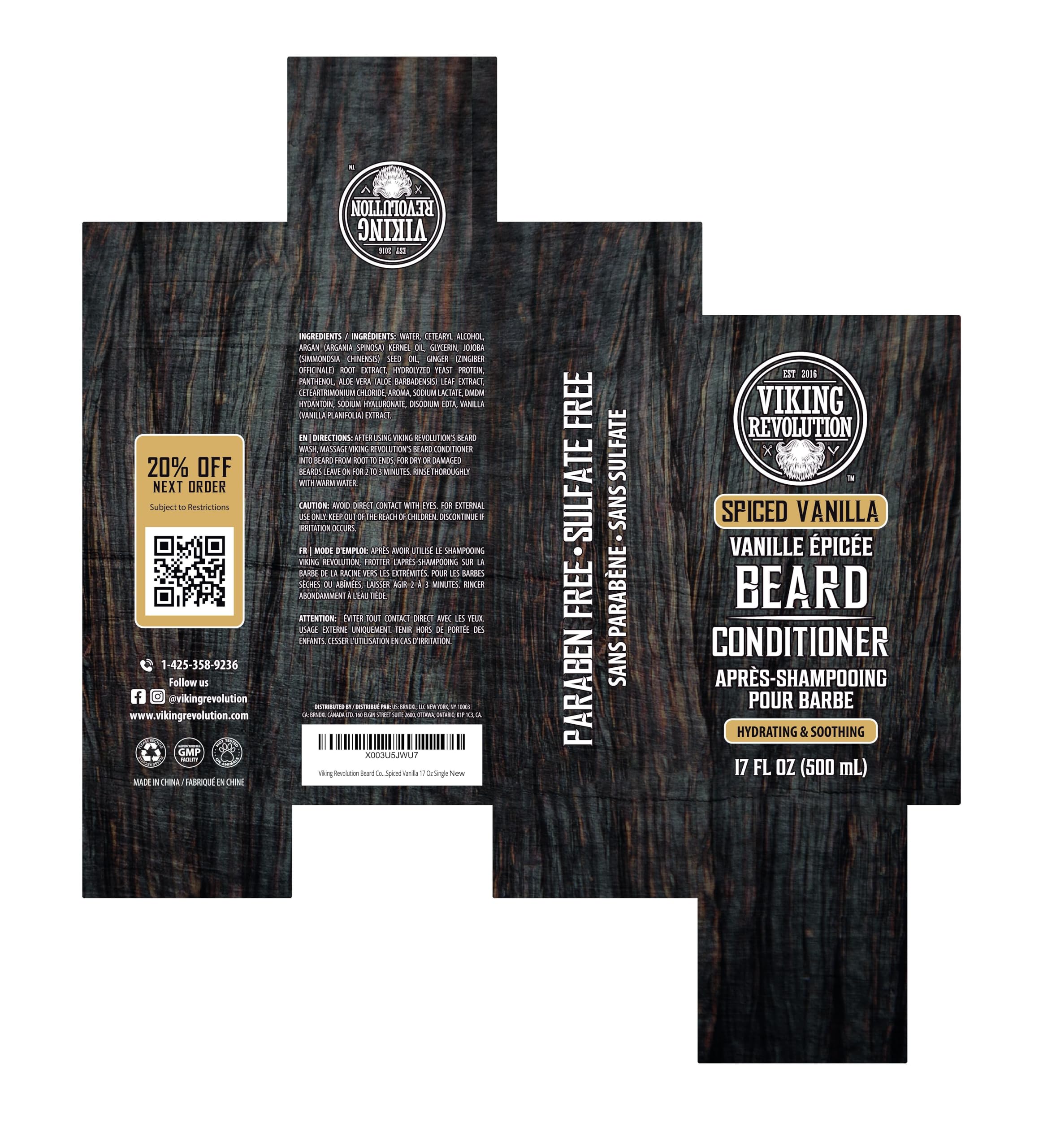 Viking Revolution open cap with oil drop highlighting included natural beard oil nourishment