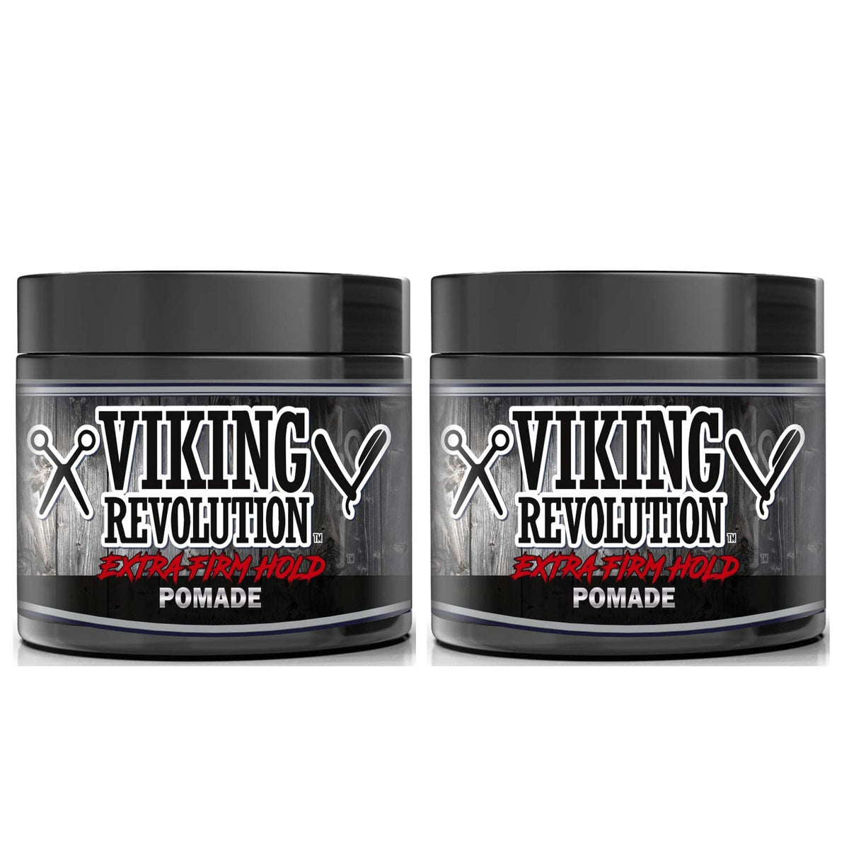 Viking Revolution pomade front tin showing label and glossy finish benefit