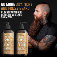 Viking Revolution pump close-up on beard wash ensuring easy dispense and mess-free application
