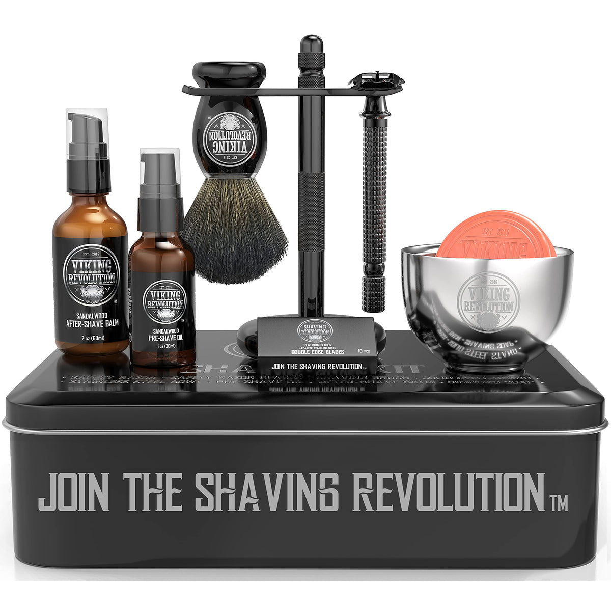 Viking Revolution safety razor front view showing ergonomic grip and balance