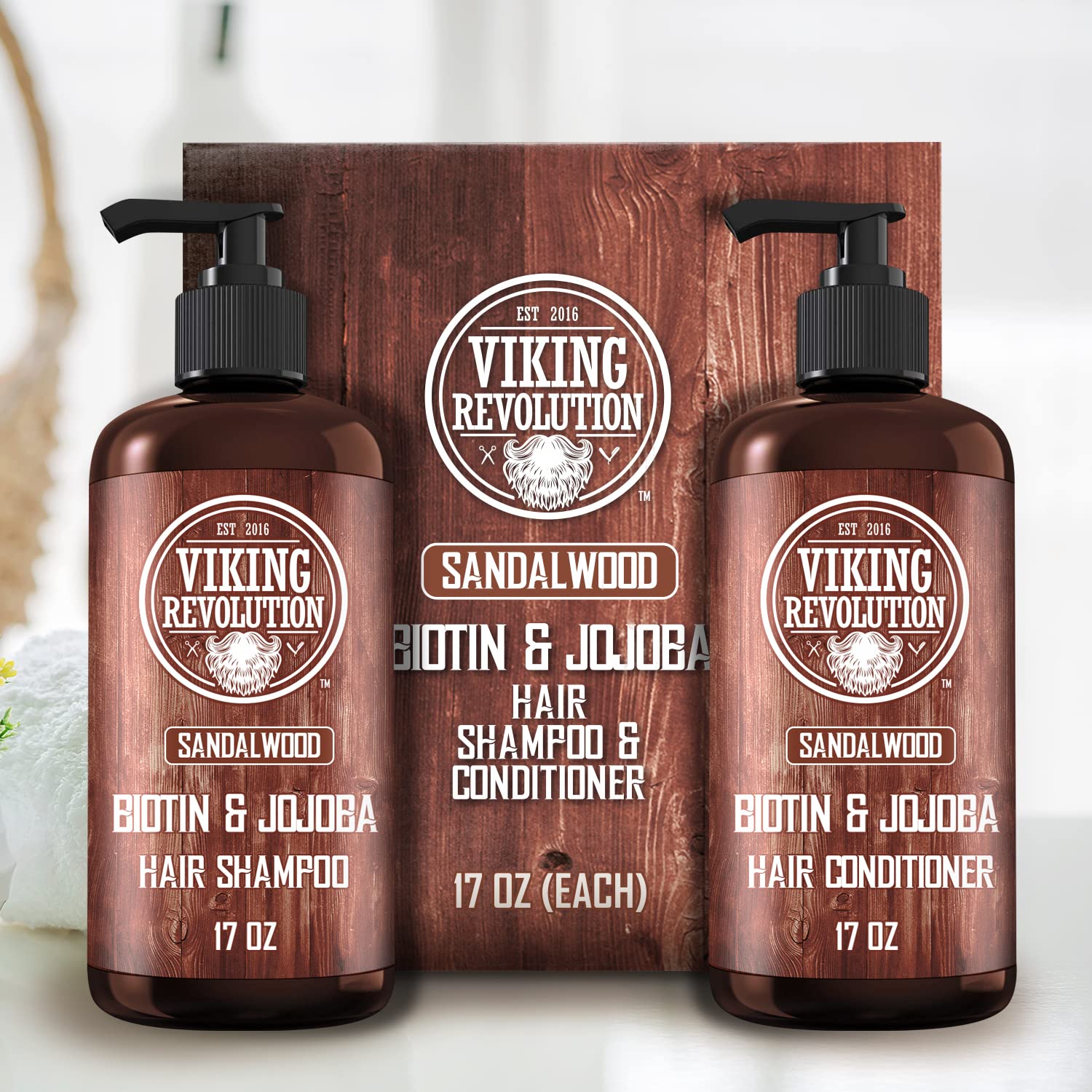 Viking Revolution bottles in shower illustrating convenient daily use benefit