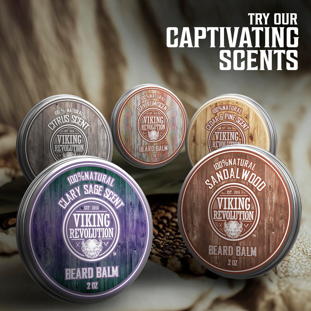 Viking Revolution tin on bathroom vanity in lifestyle scene showing daily grooming use