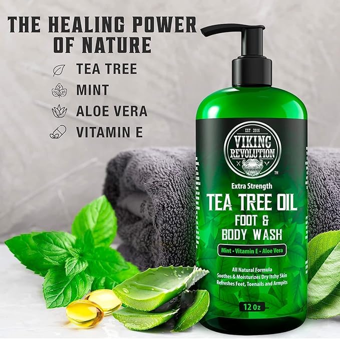 Viking Revolution bottle in use under shower demonstrating refreshing clean benefit